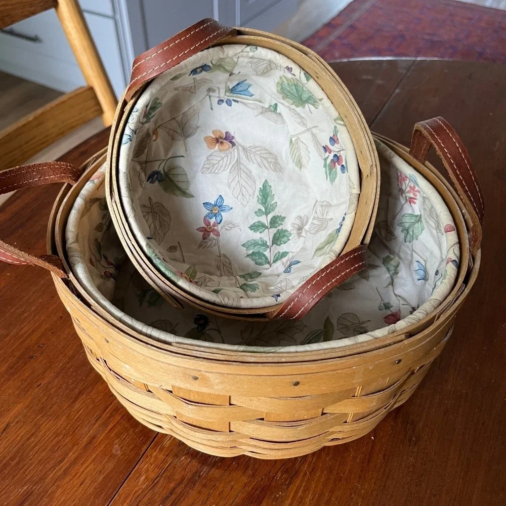 Vintage‎ Longaberger Handwoven Baskets Set of 2